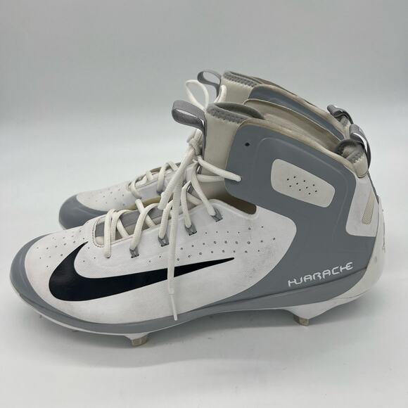 Nike Alpha Huarache Elite Max Air Football Cleats Shoes White Mens Size 16 - Picture 4 of 9